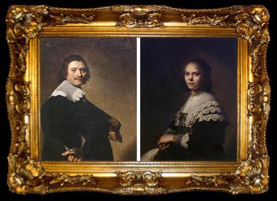 framed  VERSPRONCK, Jan Cornelisz Portrait of a Man and Portrait of a Woman  wer, ta009-2